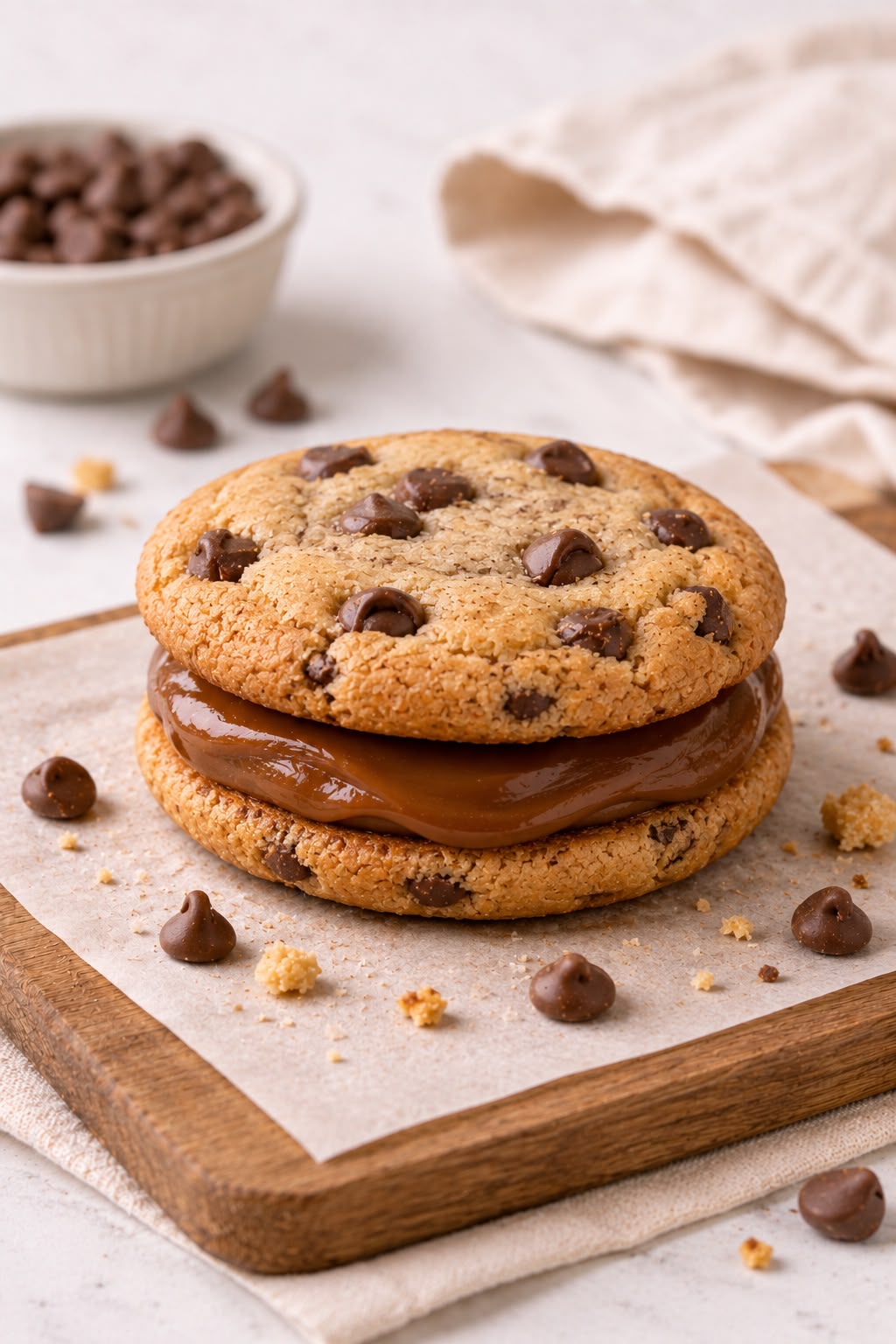 Alfacookies artesanales de Las cookies de Mía en Ferrol, dos cookies con relleno cremoso