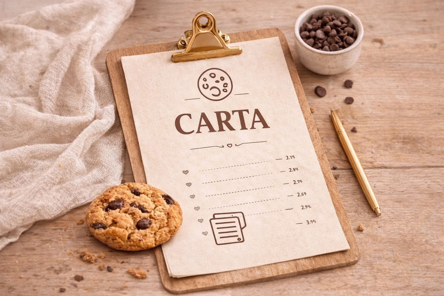 Imagen de la página de carta de Las cookies de Mía