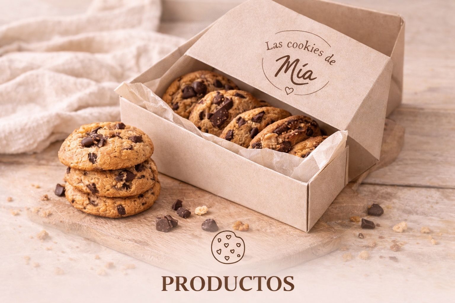 Imagen de la página de productos de Las cookies de Mía
